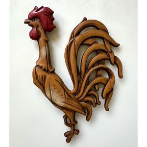 Vintage Sexton Cast Metal Rooster Kitsch Bird Wall Hanging Decor 6.5”